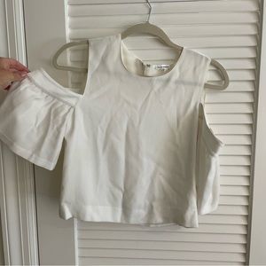 Club Monaco White “Cold Shoulder” Top